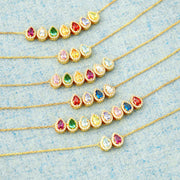 1-14 Teardrop Birthstone Necklace