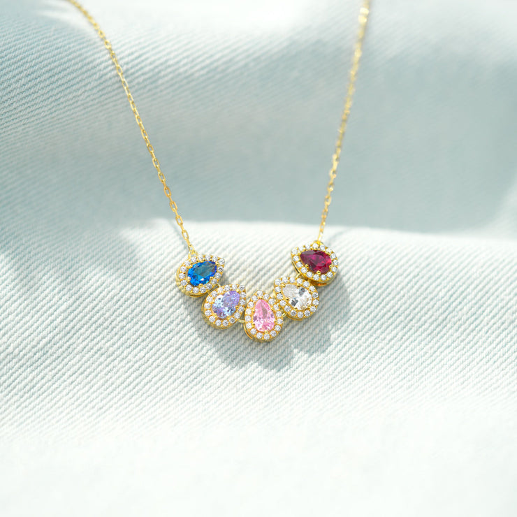 1-8 Teardrop Birthstone Necklace