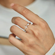 Faith Over Fear Cross & Heart Ring