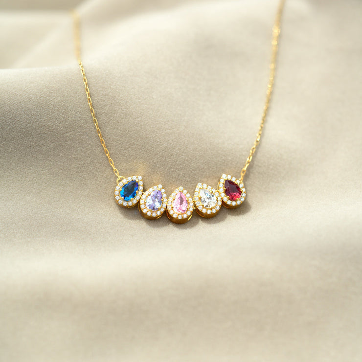 1-8 Teardrop Birthstone Necklace