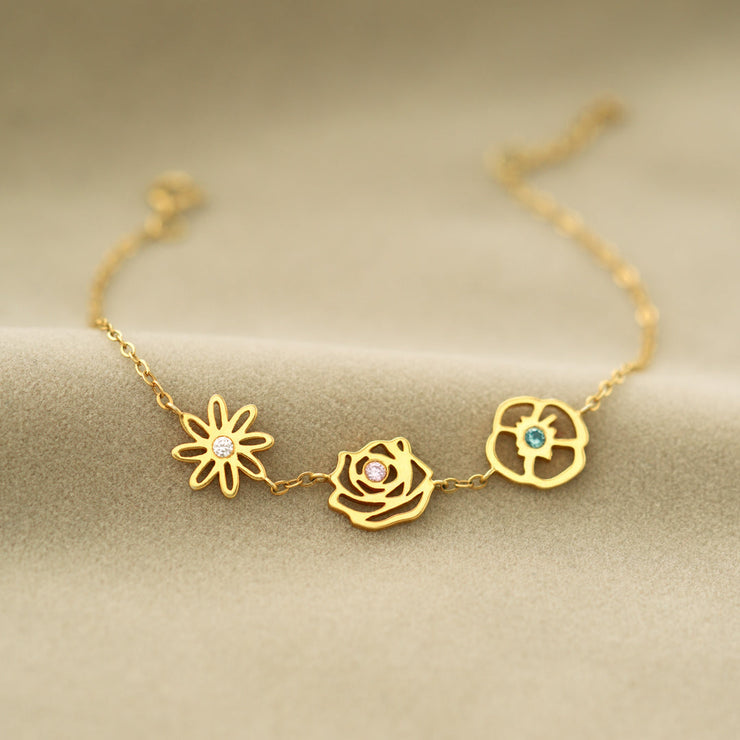 1-8 Birth Flowers Bracelet