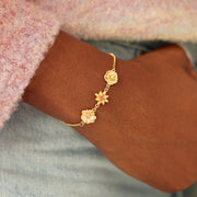 Three Dimensional Birth Flowers Bracelet