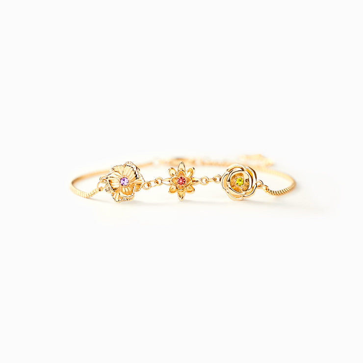 Three Dimensional Birth Flowers Bracelet