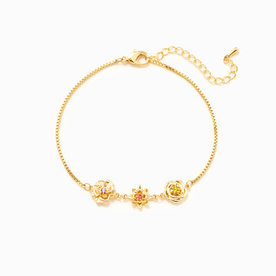 Three Dimensional Birth Flowers Bracelet