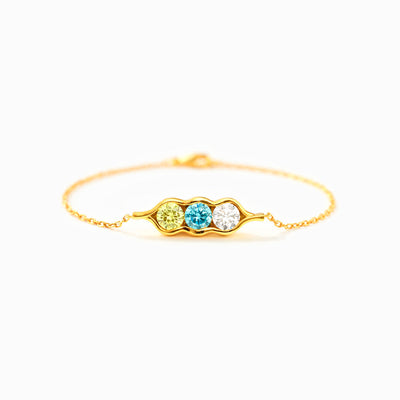 2-6 Birthstone Pea Pod Necklace