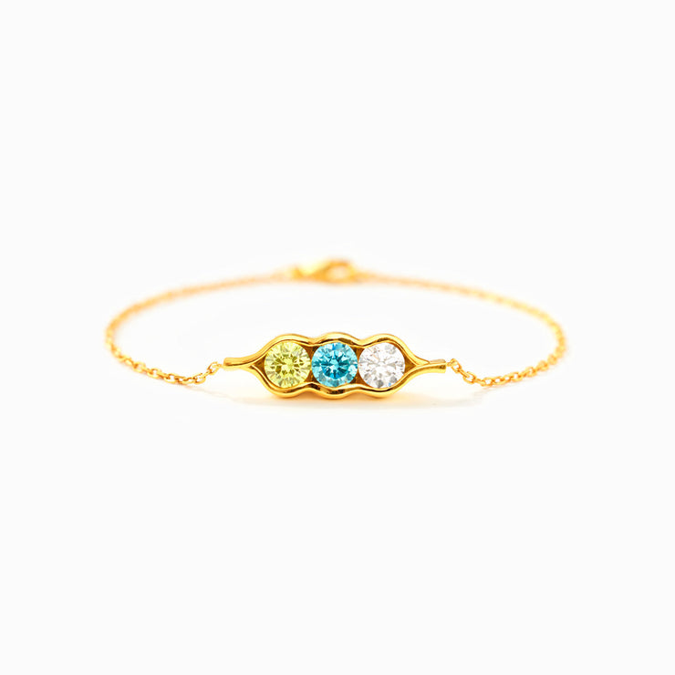 2-6 Birthstone Pea Pod Necklace