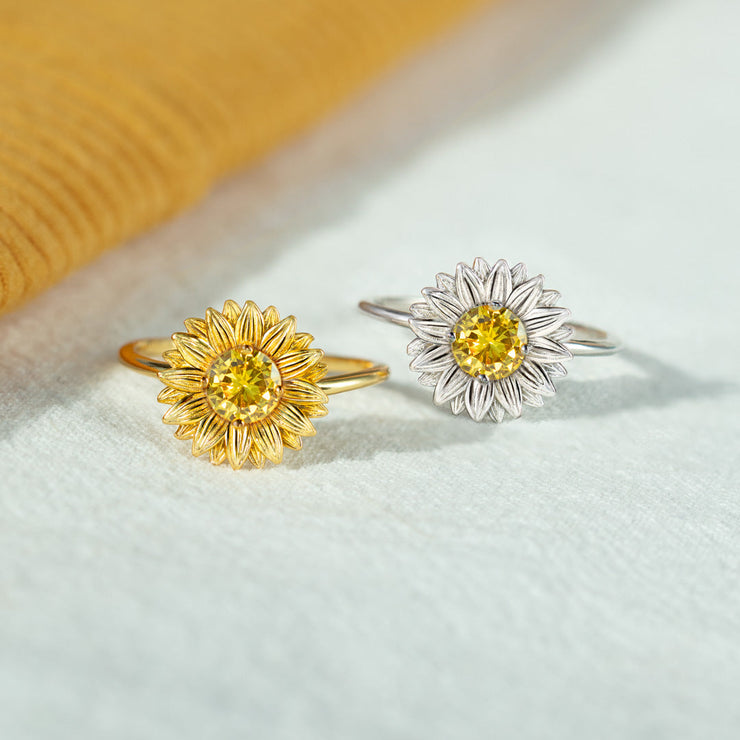 Sunshine Sunflower Ring S925
