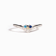 Birthstones chevron pavé ring