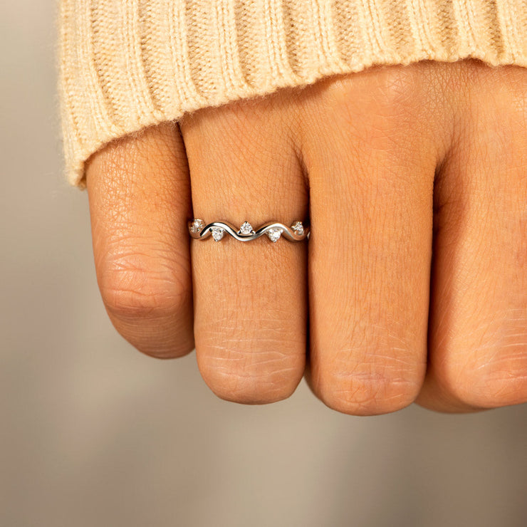 Highs And Lows Wave Ring Silver - For Daughter